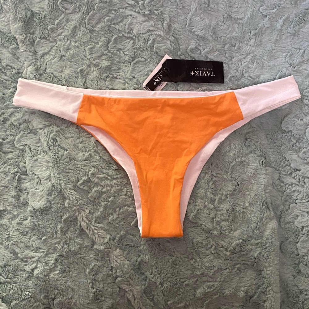 Tavik orange and white bikini bottom